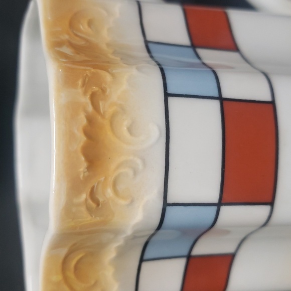 Vintage 1920s Bauhaus Ceramic Pitcher with Geometric Design - Picture 2 of 7